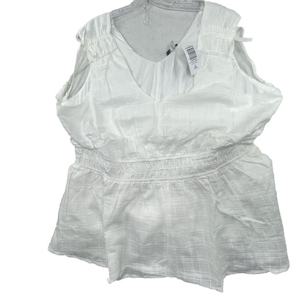 NEW - Torrid 4 Womens Plus Size 4X‎ White Empire Waist Lined Tank Top - Picture 2 of 16